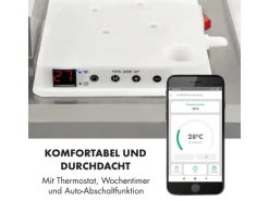 Klarstein Wonderwall Smart Infrarotheizung 60x100 cm Smart-Steuerung App Wandmontage LED-Display 600 W Wochentimer IP24 Weiß