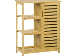 Kleankin Badezimmerschrank mit Schrankfach Kippschutz 66 x 33 x 87 cm