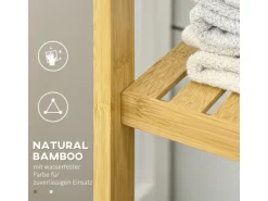 Kleankin Badezimmerschrank mit Schrankfach Kippschutz 66 x 33 x 87 cm