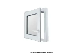 KM Meeth Kunststofffenster CL7 Weiß 75 cm x 120 DIN links Uw-Wert 0,90