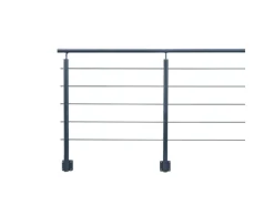 Kordo Geländerset 2m Alu Anthrazit Handlauf Alu Seitliche Befestigung Opalu