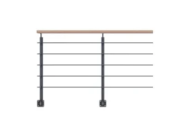 Kordo Geländerset 2m Alu Anthrazit Handlauf Buche Seitliche Befestigung Opalu