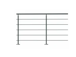 Kordo Geländerset 2m Alu Anthrazit Bodenbefestigung Prestio