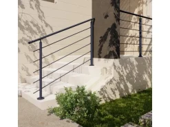 Kordo Geländerset 2m Alu Anthrazit Bodenbefestigung Prestio