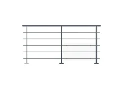 Kordo Geländerset 2m Alu Anthrazit Bodenbefestigung Prestio