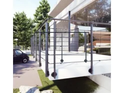 Kordo Geländerset 2m Alu Anthrazit Seitliche Befestigung Prestio