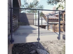 Kordo Geländerset 2m Alu Anthrazit Seitliche Befestigung Prestio