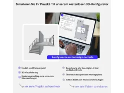 Kordo Geländerset 2m Alu Bodenbefestigung Alu Inoline