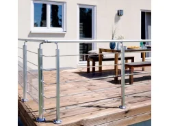 Kordo Geländerset 2m Alu Bodenbefestigung Alu Inoline