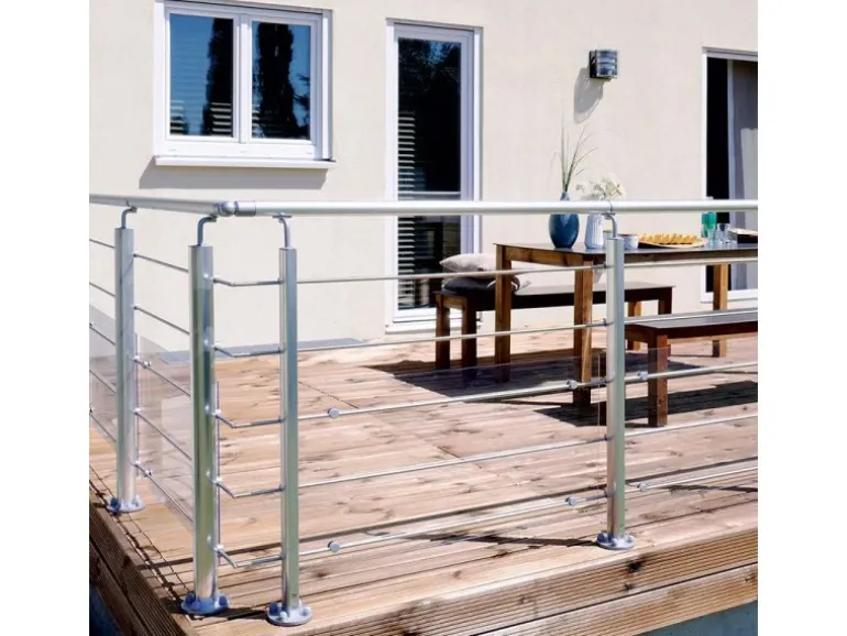 Kordo Geländerset 2m Alu Bodenbefestigung Alu Inoline