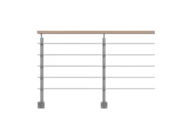 Kordo Geländerset 2m Alu Grau Handlauf Buche Seitliche Befestigung Opalu