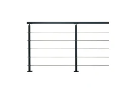 Kordo Geländerset 2m Stahl Schwarzen Metall Handlauf Universo