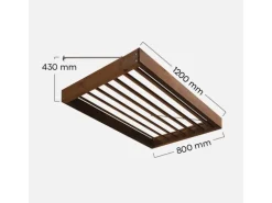 Kordo Modernes Vordach als Sonnenschutz aus Holz für Haustür 120 cm Lumilam