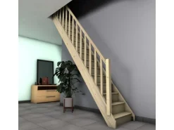 Kordo Raumspartreppe Gerade Fichte Mit Geländer Schwellen Und Setzstufen Normandie