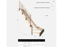 Kordo Treppe 1/4 Gewendelt Links Buche Geländer Nostra