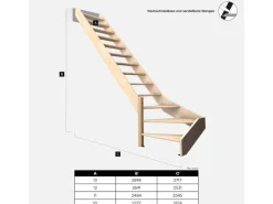 Kordo Treppe 1/4 Gewendelt Links Buche Geländer Nostra
