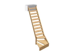 Kordo Treppe 1/4 Gewendelt Links Fichte Normandie