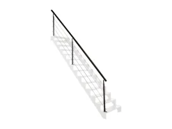 Kordo Treppengeländerset 4m Stahl Schwarzen Metall Handlauf Universo