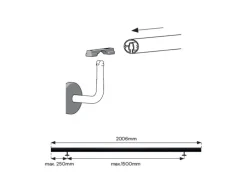 Kordo Wandhandlauf-Set Aluminium und Stützen Schwarz Prestio