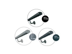 Kordo Wandhandlauf-Set Aluminium und Stützen Schwarz Prestio