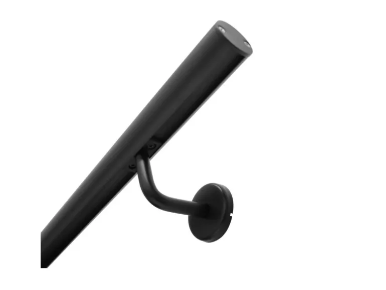 Kordo Wandhandlauf-Set Aluminium und Stützen Schwarz Opalu