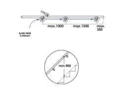 Kordo Wandhandlauf-Set Rund 2m Tanne und Halterungen