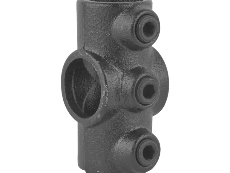 Kreuzstück Durchgehend 90° Schwarz matt für Stahlrohr Ø 2,7 cm