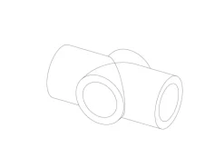 Kreuzstück Durchgehend 90° Schwarz matt für Stahlrohr Ø 2,7 cm