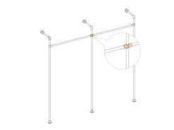 Kreuzstück Durchgehend 90° Schwarz matt für Stahlrohr Ø 2,7 cm