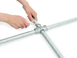 Kreuzstück Durchgehend 90° Silber verzinkt für Stahlrohr Ø 2,7 cm