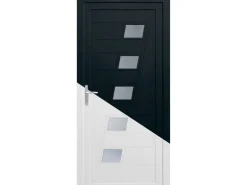 Kunsstoff-Haustür K043 innen weiß/aussen anthrazit 100 x 200 cm DIN L