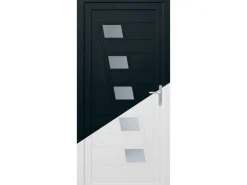 Kunsstoff-Haustür K043 innen weiß/aussen anthrazit 100 x 200 cm DIN R