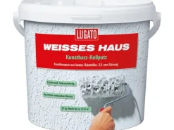 Kunstharz-Rollputz Weisses Haus 8 kg Körnung 0,5 mm