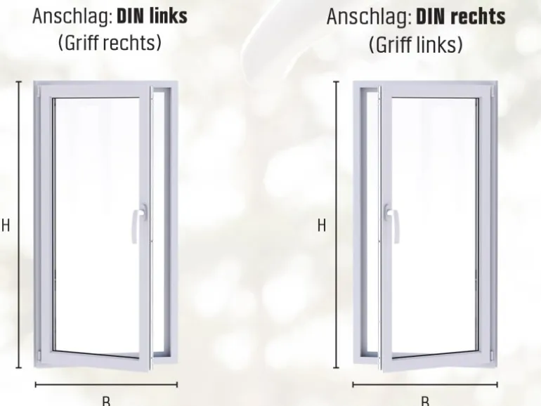 Kunststoff-Fenster 2-Fach Verglasung Weiß BxH 95 cm x 120 cm Anschlag Rechts
