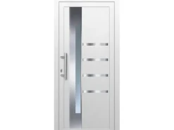 Kunststoff-Haustür 110 cm x 210 cm K028 Weiß Anschlag Links