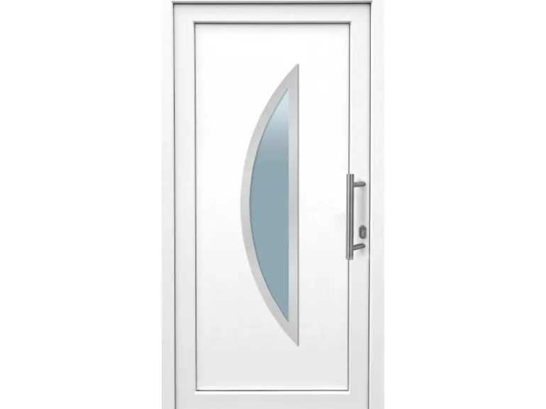 Kunststoff-Haustür 110 cm x 210 cm K015 Anschlag Rechts Weiß