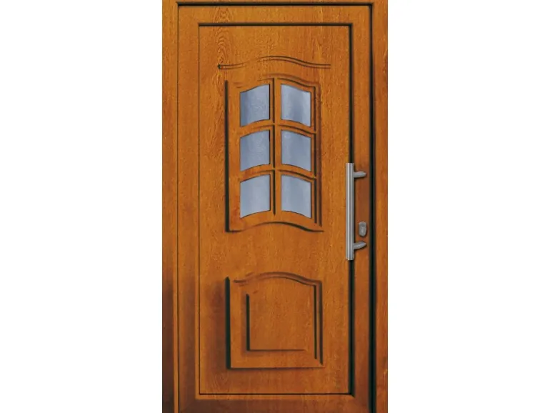 Kunststoff-Haustür 100 cm x 200 cm K003 Anschlag Rechts Golden Oak