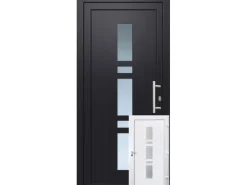 Kunststoff-Haustür 110 cm x 210 cm K017 Anschlag Rechts Anthrazit/Weiß