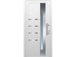 Kunststoff-Haustür 110 cm x 210 cm K028 Weiß Anschlag Rechts