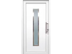 Kunststoff-Haustür 110 cm x 210 cm K016 Anschlag Rechts Weiß