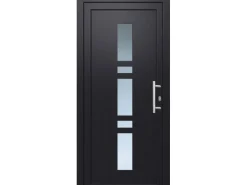 Kunststoff-Haustür 100 cm x 200 cm K017 Anschlag Rechts Anthrazit/Weiß