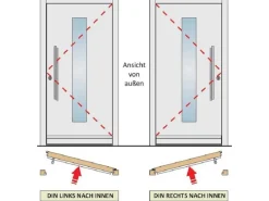 Kunststoff-Haustür 100 cm x 200 cm K017 Anschlag Rechts Anthrazit/Weiß