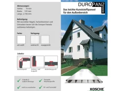 Kunststoffpaneele Duropan 270 cm x 10,5 cm Weiß
