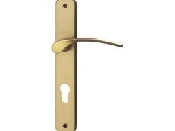 Langschildgarnitur "Amos-LS" Zimmertüren Profilzylinder Messing Brüniert