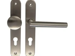 Langschildgarnitur "Martina-LS" Wohnungstüren Edelstahl Satiniert DIN Rechts