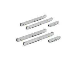 Levidor Doppelglasschiebetür Komplettset 2x 77,5 x 217,5 cm Klarglas Aluminium mit Stangengriffen und SoftClose