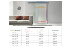 Levidor Glasschiebetür Komplettset 77,5 x 205 cm Berlin Aluminium mit Griffmuschel