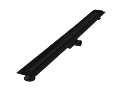 LuxeBath Duschrinne 100 cm 2in1 Befliesbar Extra Flach Schwarz Doppelseitige