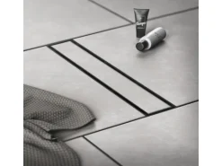 LuxeBath Duschrinne 100 cm 2in1 Befliesbar Extra Flach Schwarz Doppelseitige