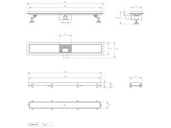LuxeBath Duschrinne 60 cm 2in1 Befliesbar Extra Flach Edelstahl Schwarz